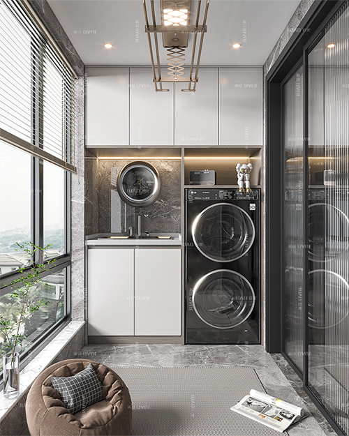 全鋁陽臺(tái)柜 洗衣柜一體柜子 非標(biāo)定制柜 防火阻燃